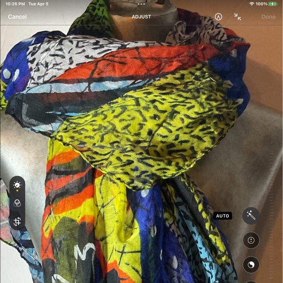 “ZARA SCARF” Multi Patterned and Multi Coloured Chiffon Scarf. - Picture 5 of 9